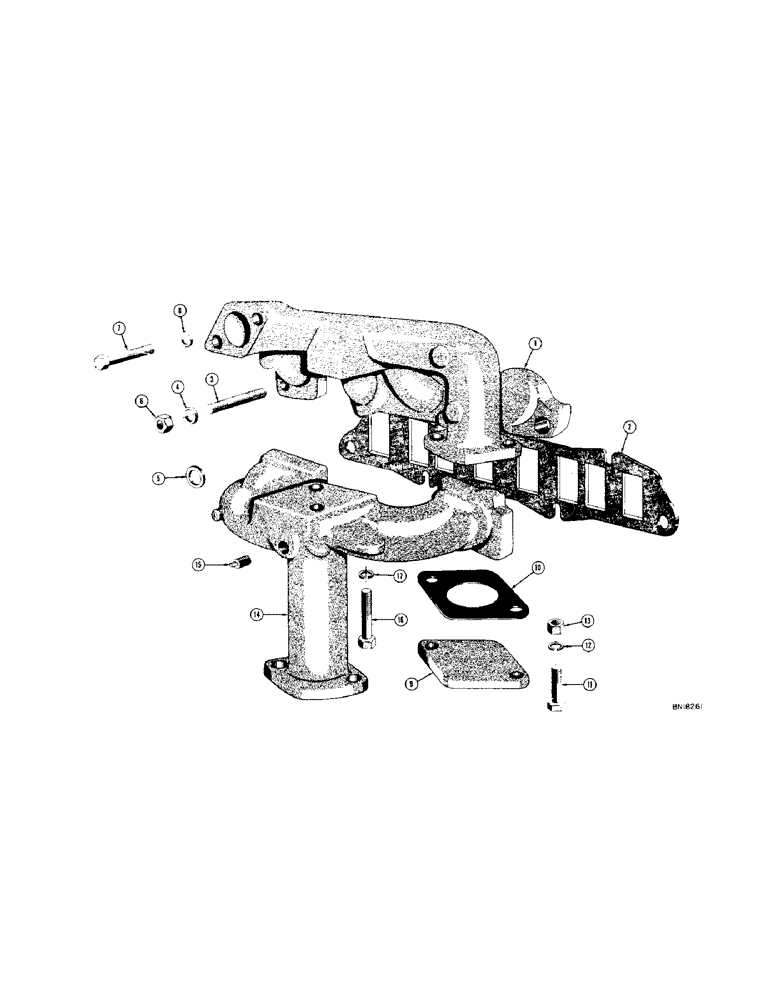 Схема запчастей Case 420 - (016) - MANIFOLD (01) - ENGINE