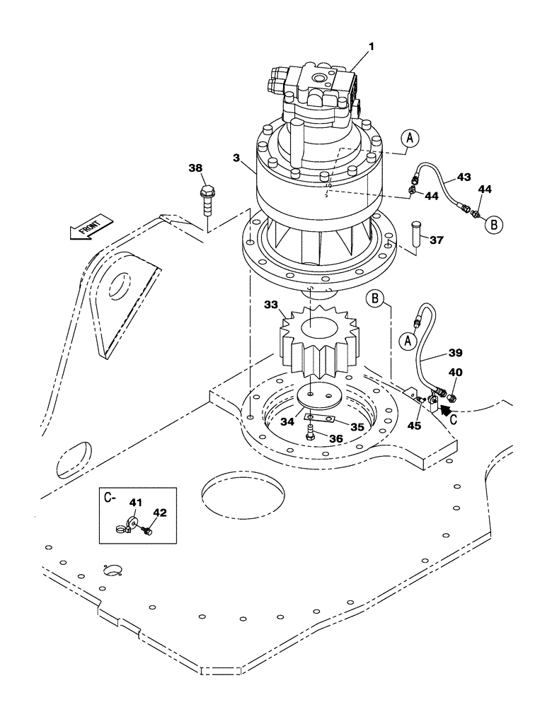 Схема запчастей Case CX300C - (06-002-00[01]) - SWING MOTOR-DRIVE REDUCTION GEAR (08) - HYDRAULICS