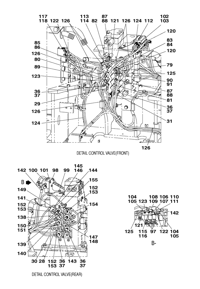 Схема запчастей Case CX350C - (08-024[00]) - HYDRAULIC CIRCUIT - ATTACHMENT CONTROL VALVE PILOT (08) - HYDRAULICS