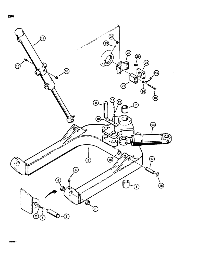 Схема запчастей Case 850C - (294) - ANGLE TILT DOZER C-FRAME (05) - UPPERSTRUCTURE CHASSIS