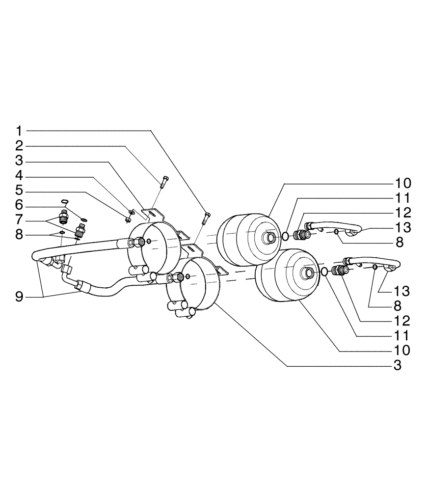 Схема запчастей Case 885B AWD - (07-10[01]) - BRAKE HYDRAULIC SYSTEM (07) - BRAKES