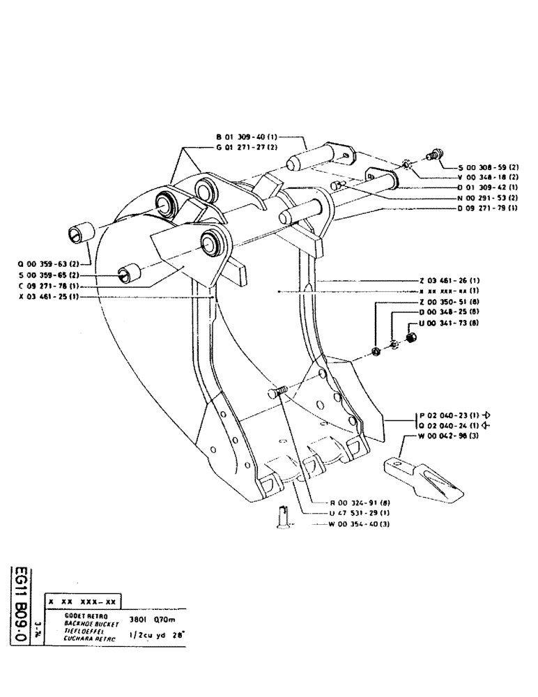 Схема запчастей Case GCK120 - (240) - BACKHOE BUCKET 