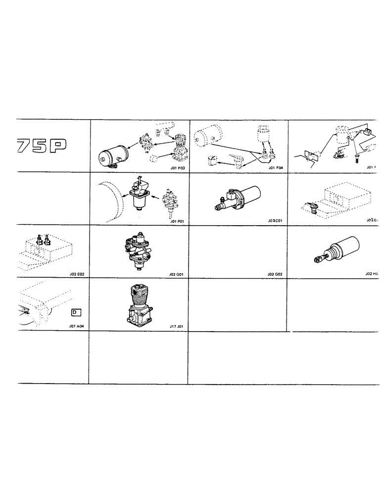 Схема запчастей Case 75P - (0-16) - 75P (00) - PICTORIAL INDEX