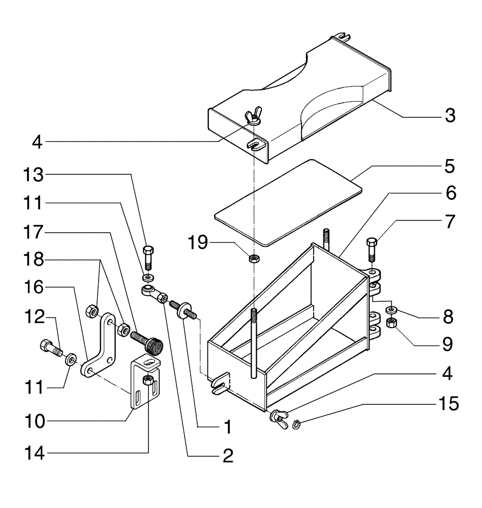 Схема запчастей Case 885B AWD - (09-13[01]) - BATTERY LEFT SUPPORT (09) - CHASSIS/ATTACHMENTS