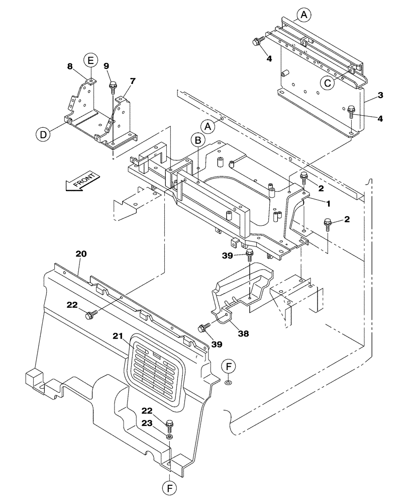 Схема запчастей Case CX350 - (09-043-00[01]) - OPERATORS COMPARTMENT - CAB AIR CONDITIONING (09) - CHASSIS