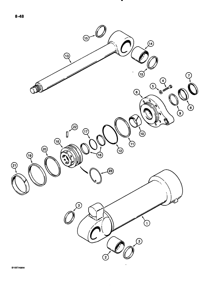 Схема запчастей Case 621 - (8-48) - BUCKET CYLINDER, G110312, PRIOR TO P.I.N. JAK0020286 (08) - HYDRAULICS