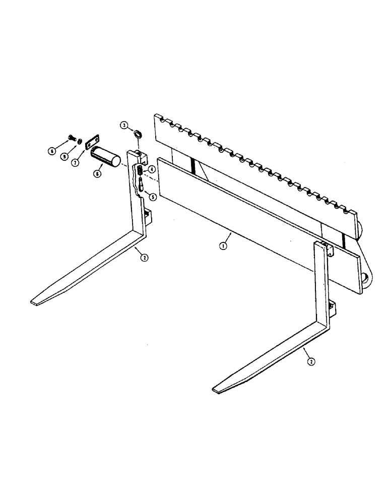 Схема запчастей Case W7E - (202) - FORK LIFT ATTACHMENT (09) - CHASSIS/ATTACHMENTS