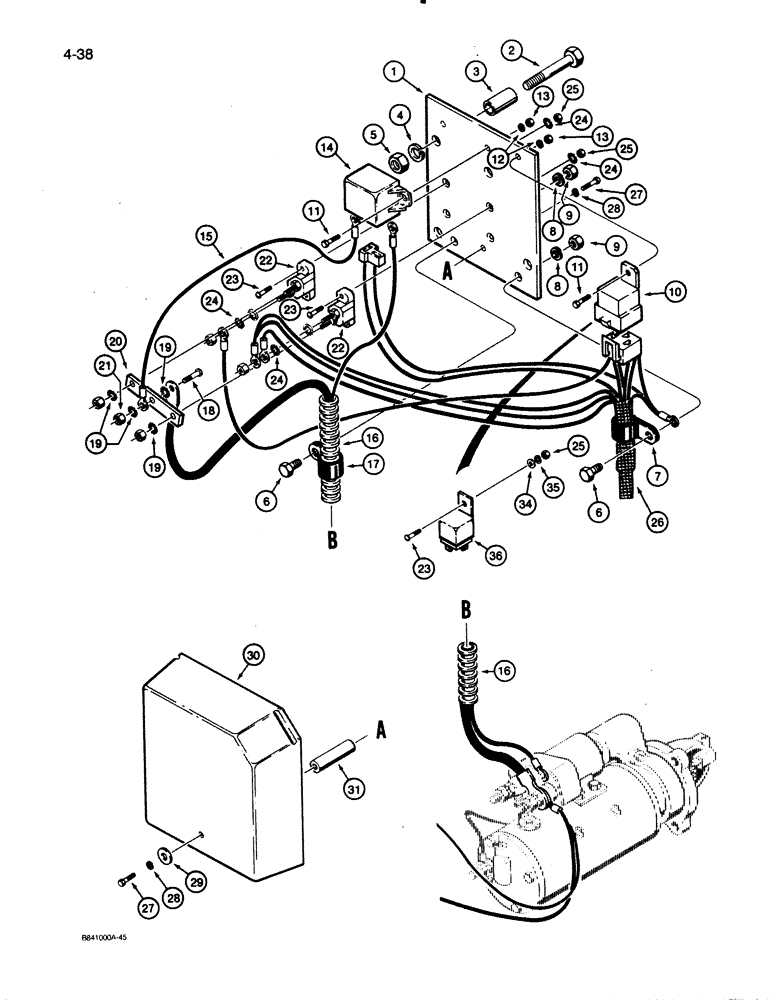 Схема запчастей Case W30 - (4-38) - ELECTRICAL SYSTEM, REAR HARNESS TO RELAY PANEL (04) - ELECTRICAL SYSTEMS