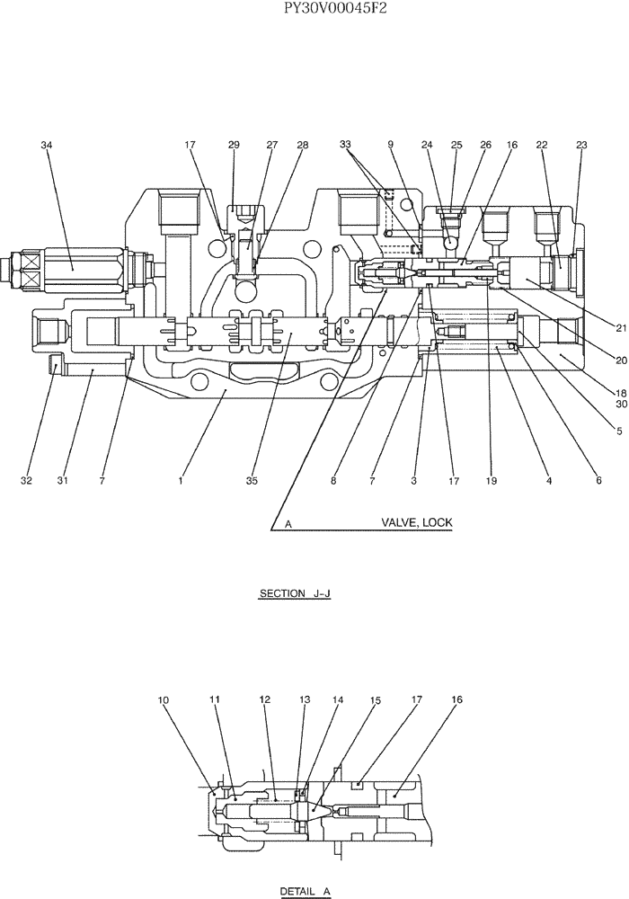 Схема запчастей Case CX50B - (07-011) - VALVE ASSY, CONTROL, P/N PY30V00045F2 (35) - HYDRAULIC SYSTEMS