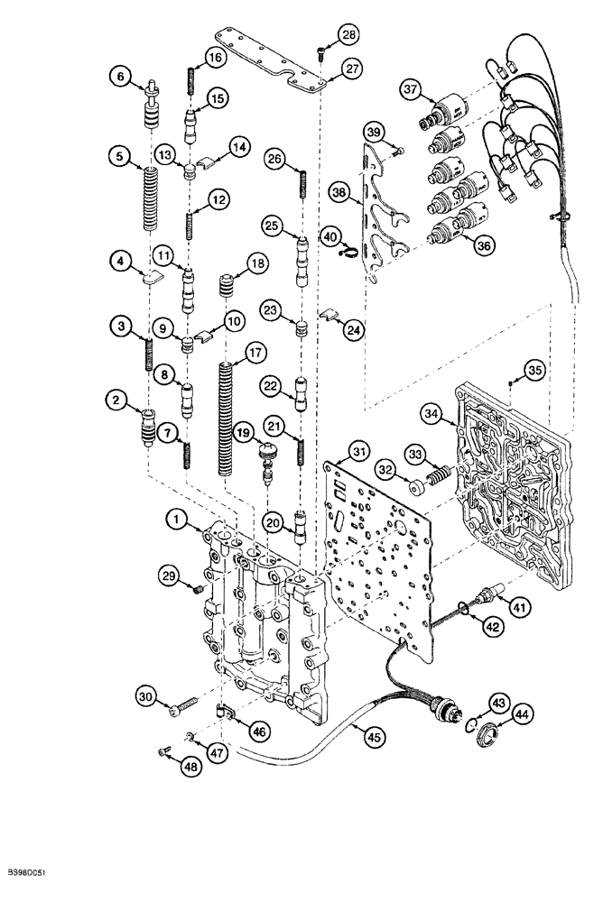 Схема запчастей Case 580SL - (6-146) - CLARK POWERSHIFT TRANSMISSION ASSEMBLY, CONTROL VALVE ASSEMBLY (06) - POWER TRAIN