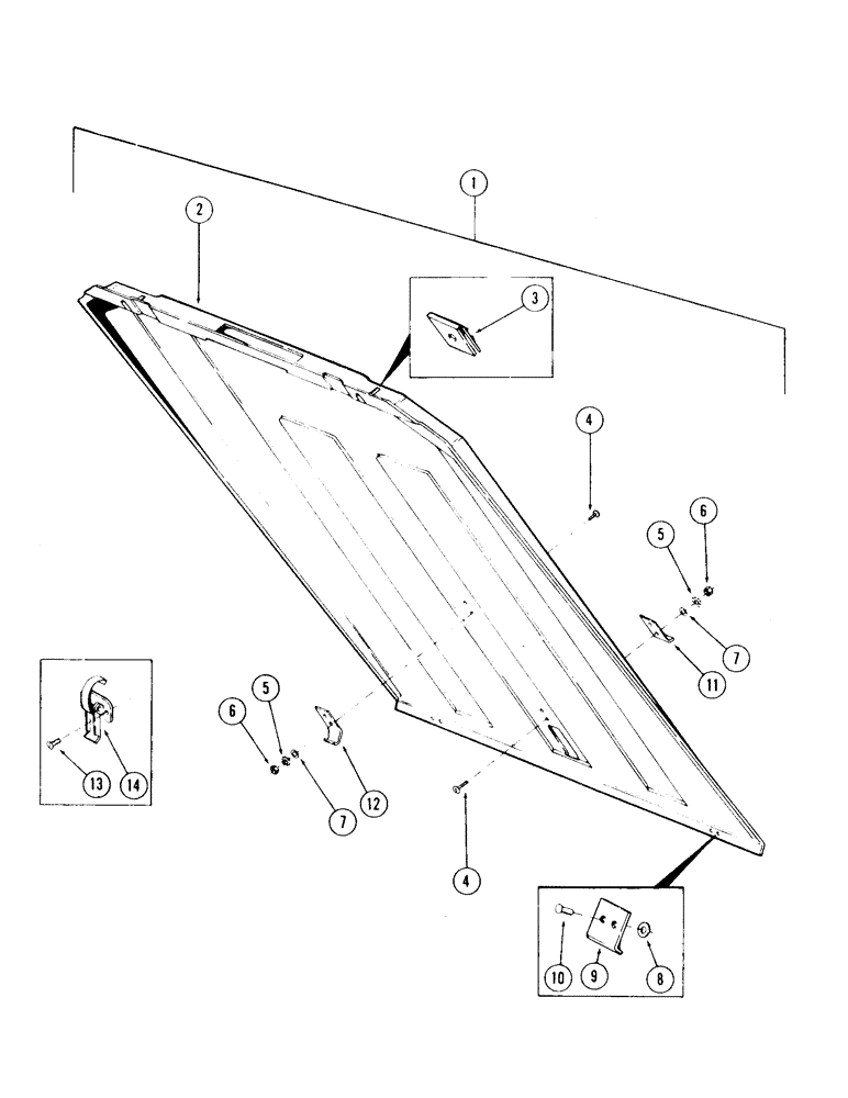 Схема запчастей Case 120 - (079) - CAB AND ATTACHING PARTS, VANDAL GUARD, USED ON UNITS WITH SERIAL NO. 6287229 AND AFTER (90) - PLATFORM, CAB, BODYWORK AND DECALS