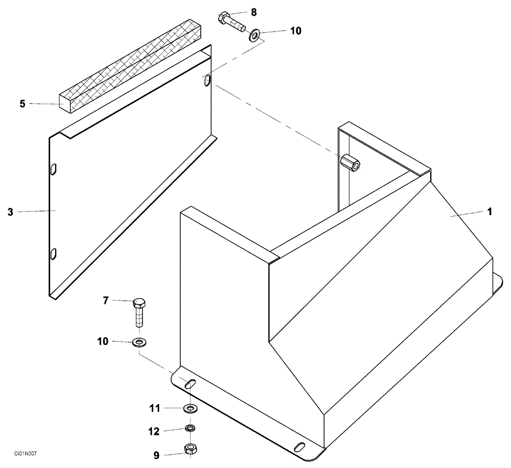 Схема запчастей Case SR20 - (12-022-08[01]) - COVER (12) - Chassis/Attachments