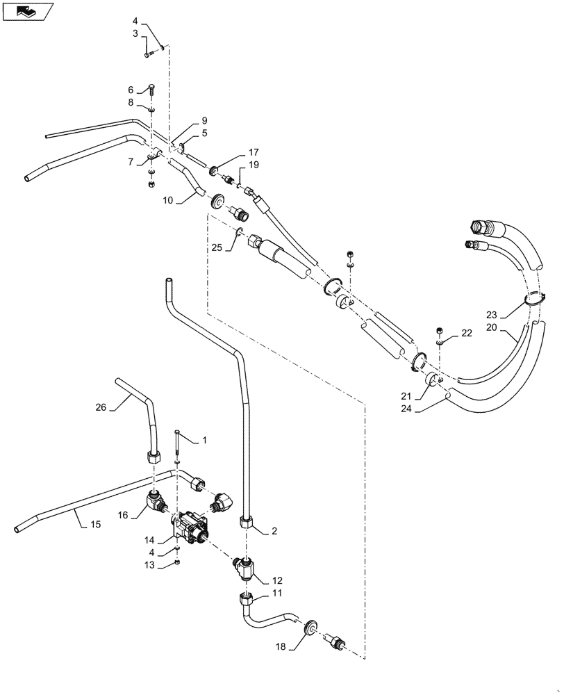 Схема запчастей Case 1121G - (35.526.010[01]) - COOLING FAN RELIEF VALVE INSTALLATION (35) - HYDRAULIC SYSTEMS