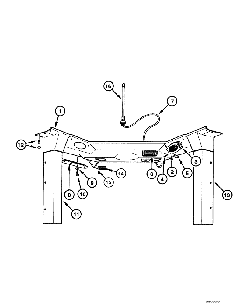 Схема запчастей Case 865 - (09.42A[00]) - CAB - ROOF (CLOSED CAB) (SN N4AF04006 - ) (09) - CHASSIS