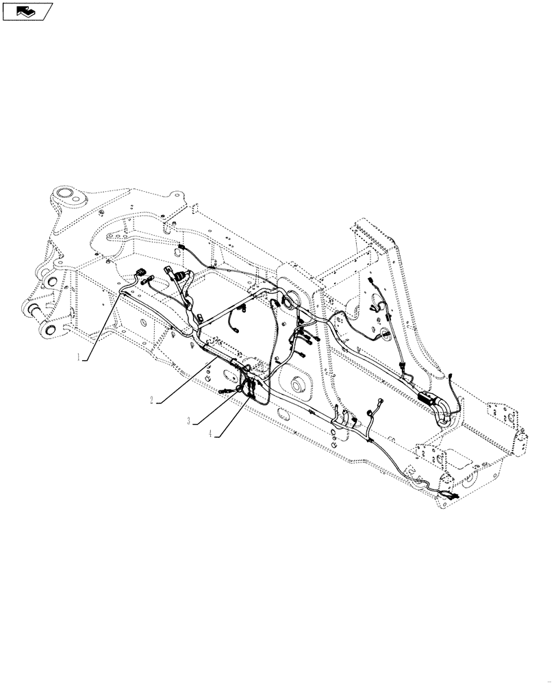 Схема запчастей Case 580SN WT - (55.100.03) - HARNESS - CHASSIS (55) - ELECTRICAL SYSTEMS
