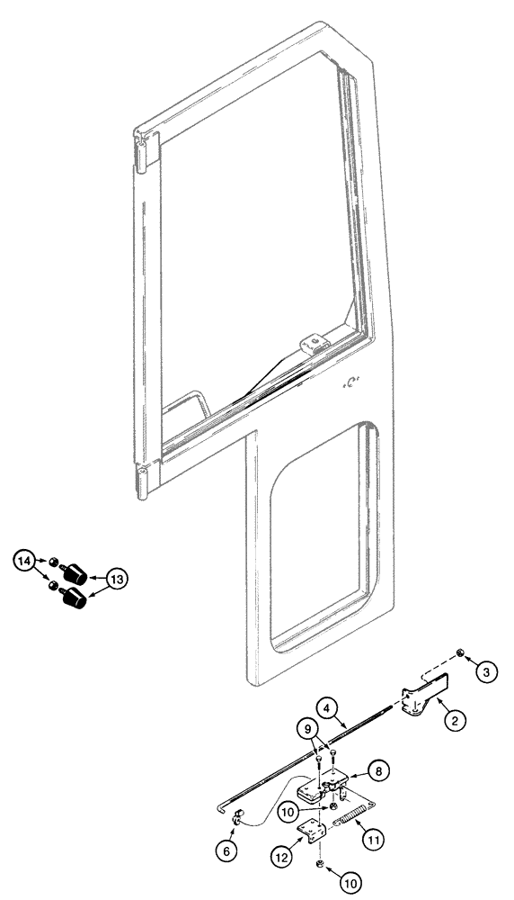 Схема запчастей Case 855E - (9-068) - CAB DOOR LATCHES (09) - CHASSIS/ATTACHMENTS