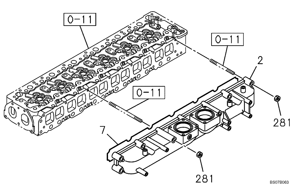 Схема запчастей Case CX470B - (02-22) - INTAKE PIPE (02) - ENGINE