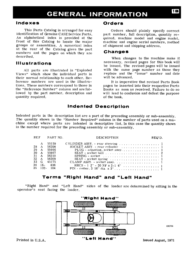 Схема запчастей Case W8C - (001B) - GENERAL INFORMATION (00) - PICTORIAL INDEX