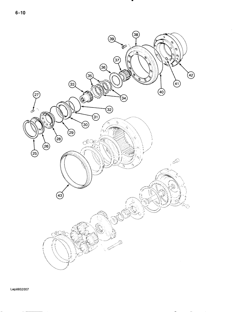 Схема запчастей Case 888 - (6-010) - FINAL DRIVE TRANSMISSION (06) - POWER TRAIN