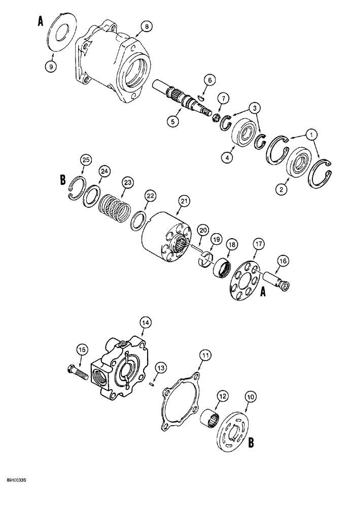 Схема запчастей Case 760 - (08-110) - TRENCHER DRIVE MOTOR - H673912, TRENCHERS WITH DUAL (INTERNAL) BOOM LIFT CYLINDERS (35) - HYDRAULIC SYSTEMS