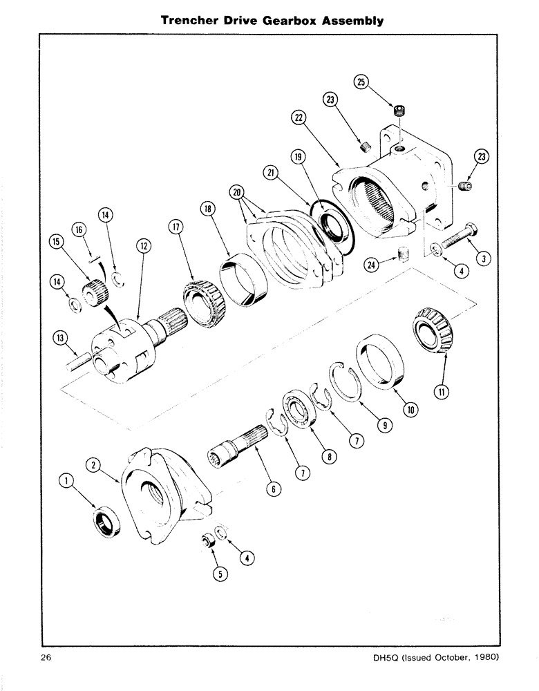 Схема запчастей Case DH5 - (26) - TRENCHER DRIVE GEARBOX ASSEMBLY (89) - TOOLS