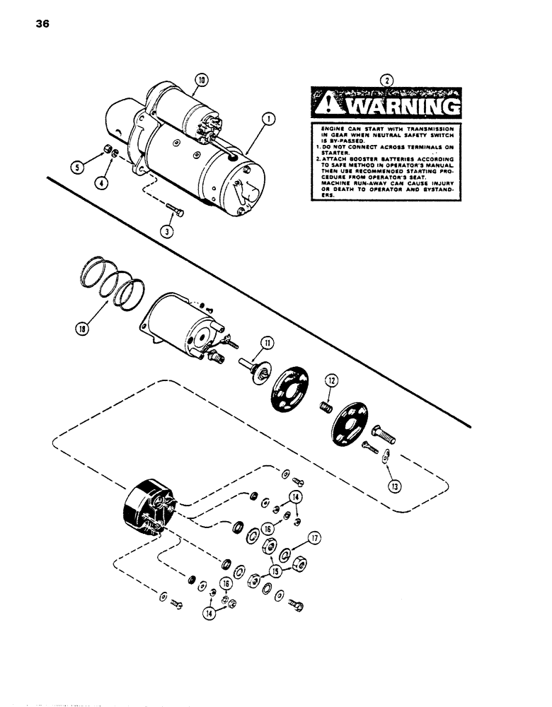 Схема запчастей Case DH5 - (36) - STARTER (55) - ELECTRICAL SYSTEMS