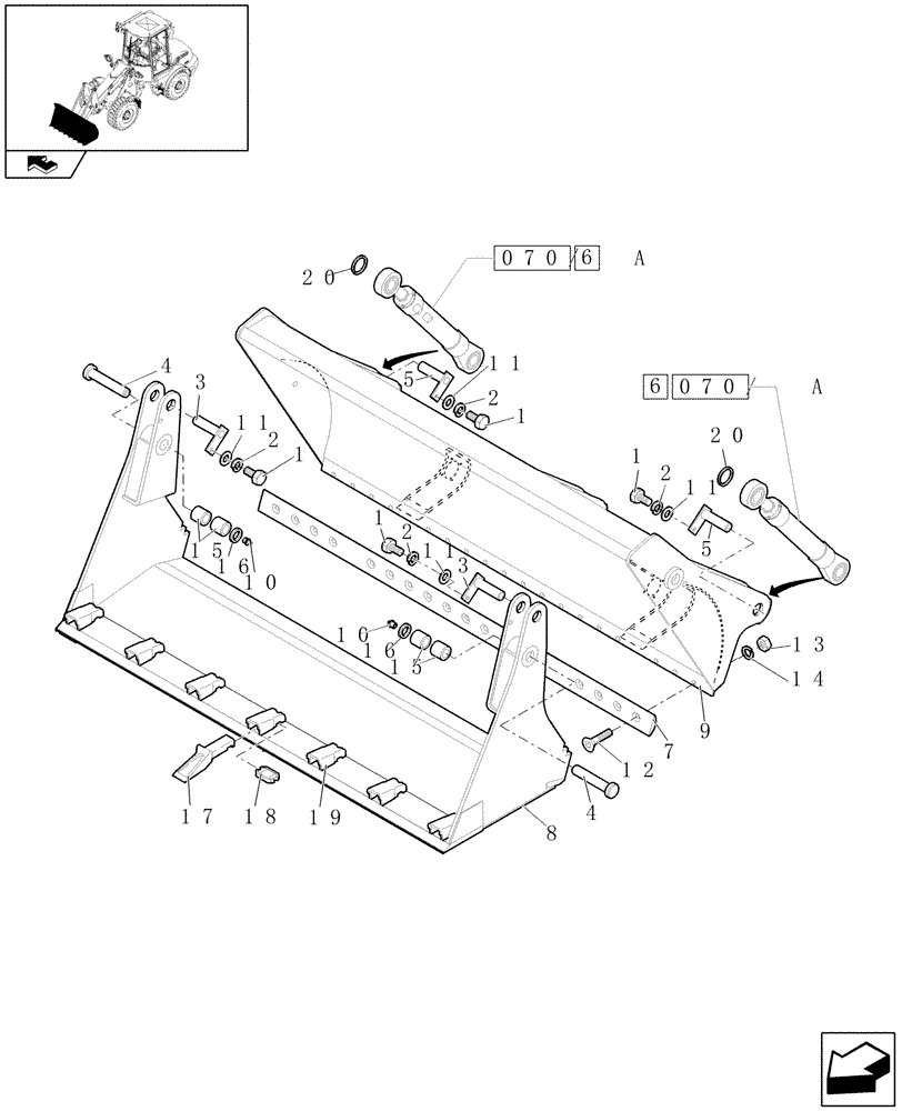 Схема запчастей Case 121E - (724[01]) - 4X1 BUCKET (0,8M³) X 2050MM WITH TEETH (09) - LOADER/BACKHOE