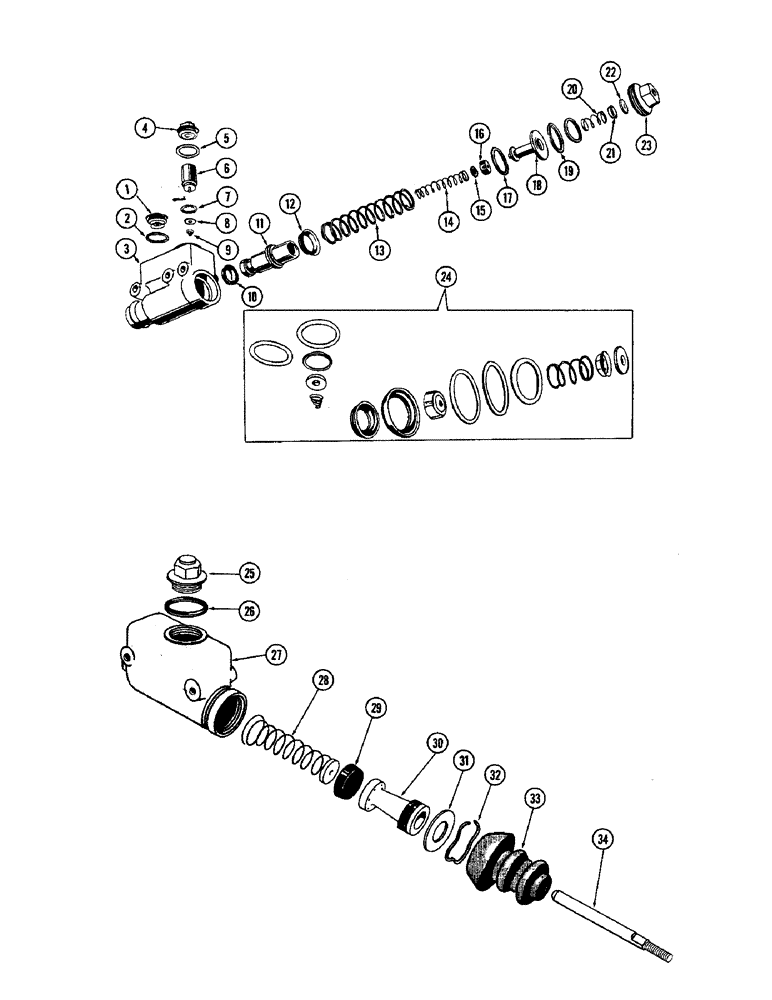 Схема запчастей Case W9A - (076) - A13205 MASTER CYLINDER (HYDRAULIC BRAKE), A18525 MASTER (07) - BRAKES