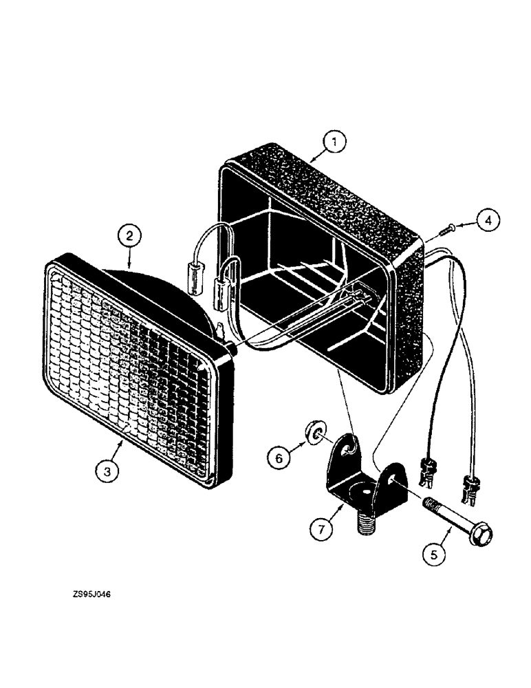 Схема запчастей Case 550E - (4-24) - LAMP ASSEMBLY - FRONT AND REAR FLOOD (04) - ELECTRICAL SYSTEMS