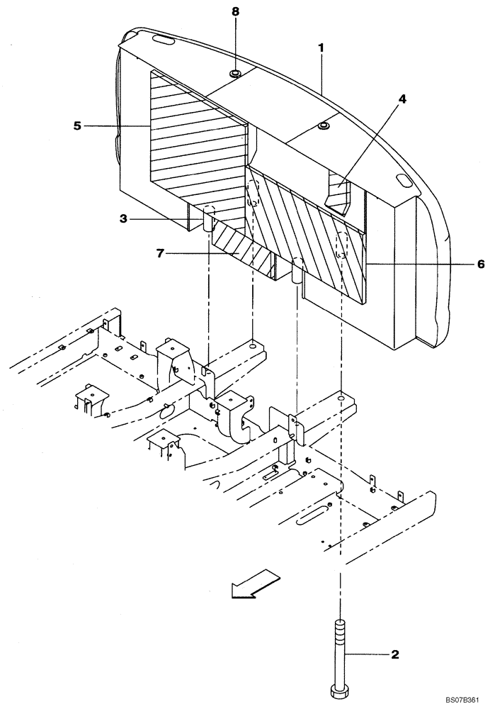 Схема запчастей Case CX240BLR - (09-04) - COUNTERWEIGHT - SOUNDPROOFING (09) - CHASSIS/ATTACHMENTS