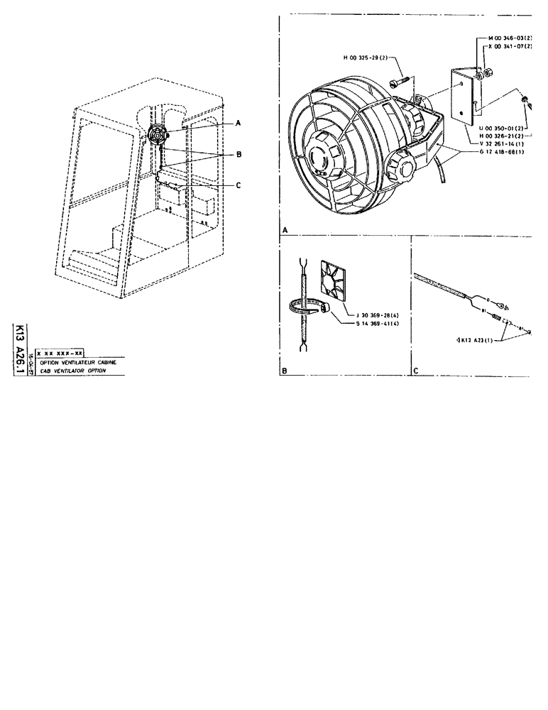 Схема запчастей Case 90BCL - (356) - CAB VENTILATOR OPTION (06) - ELECTRICAL SYSTEMS