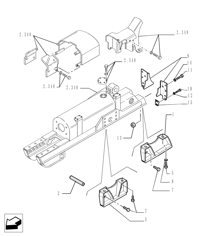 Схема запчастей Case 1850K - (9.353[01]) - TRACK ROLLER GUARDS - SHORT - OPTIONAL CODE 784119091 - VERSION (01) (19) - OPTIONS