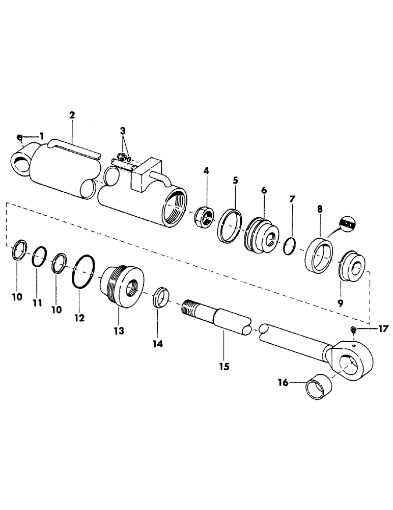 Схема запчастей Case 40BLC - (216) - GRAB ARM CYLINDER, (3.50" ID X 9.70" STROKE), (USED WITH 16" FELLER BUNCHER) (07) - HYDRAULIC SYSTEM