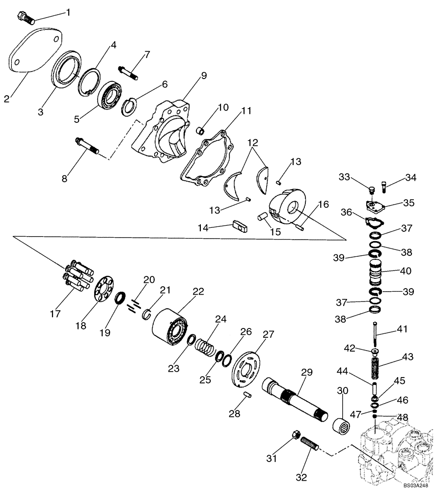 Схема запчастей Case 1840 - (06-09D) - TANDEM PUMP ASSEMBLY, JAF0343519 - (06) - POWER TRAIN
