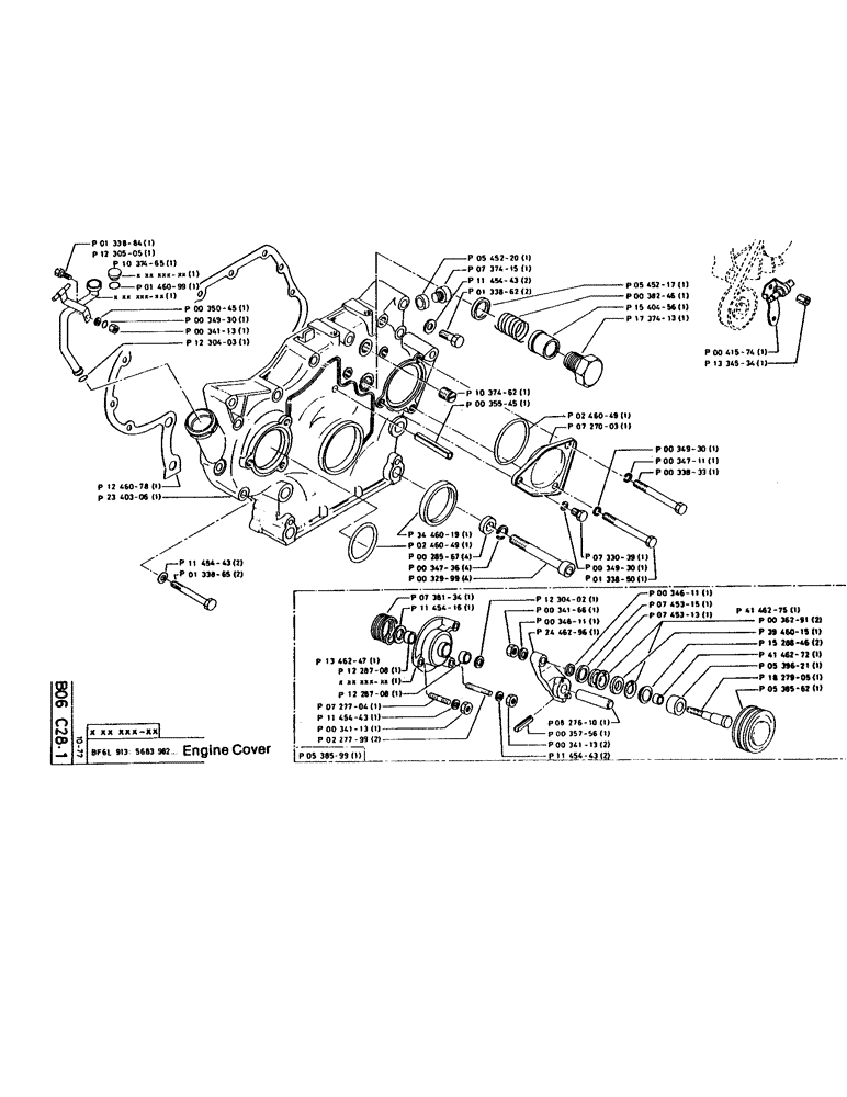 Схема запчастей Case 160CK - (21) - ENGINE COVER (01) - ENGINE