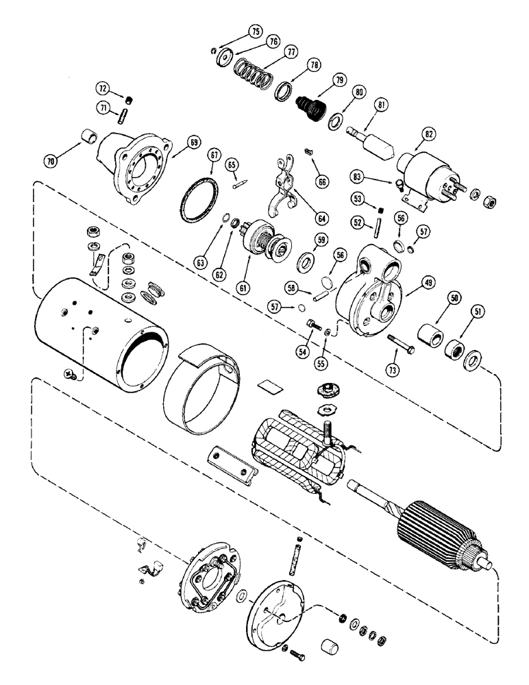 Схема запчастей Case 880 - (062) - A59217 STARTER, 12 VOLT (06) - ELECTRICAL SYSTEMS