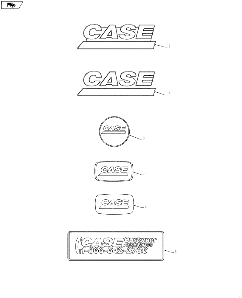 Схема запчастей Case 721F - (90.108.09[01]) - DECALS - COMMON TO MODEL (90) - PLATFORM, CAB, BODYWORK AND DECALS