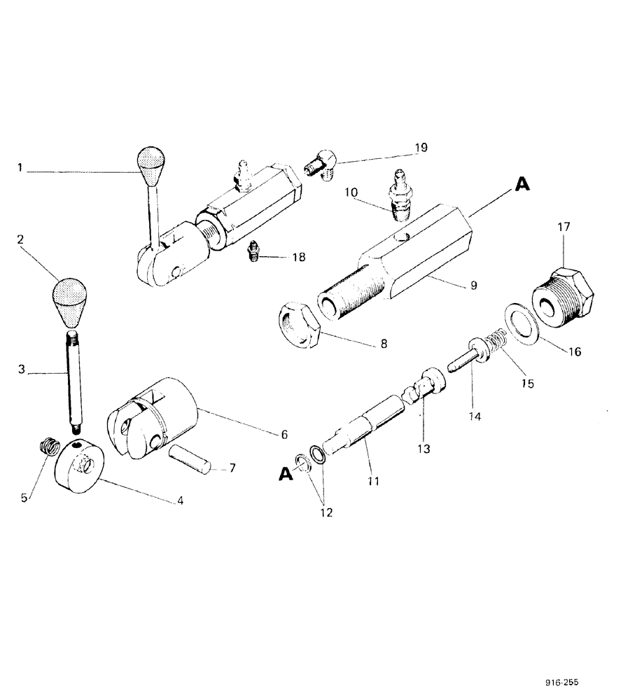 Схема запчастей Case 580F - (263A) - SIDE SHIFT BACKHOE LOCKING CYLINDERS, IF USED (35) - HYDRAULIC SYSTEMS