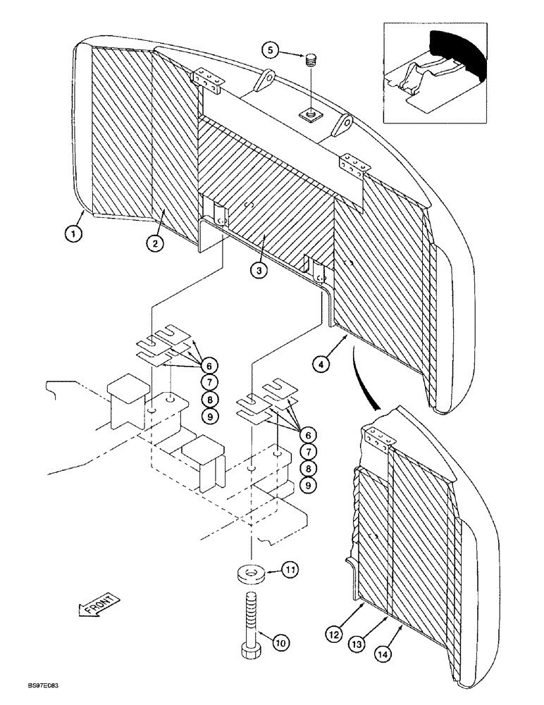 Схема запчастей Case 9010B - (9-012) - COUNTERWEIGHT (09) - CHASSIS