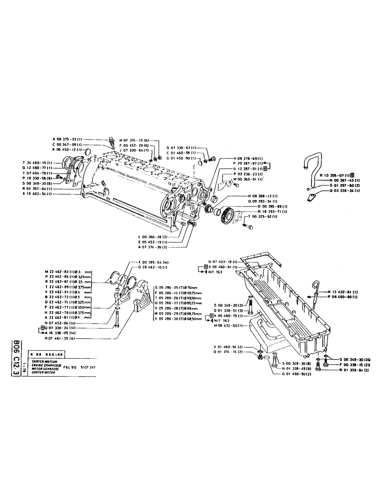 Схема запчастей Case LC80M - (022) - ENGINE CRANKCASE 
