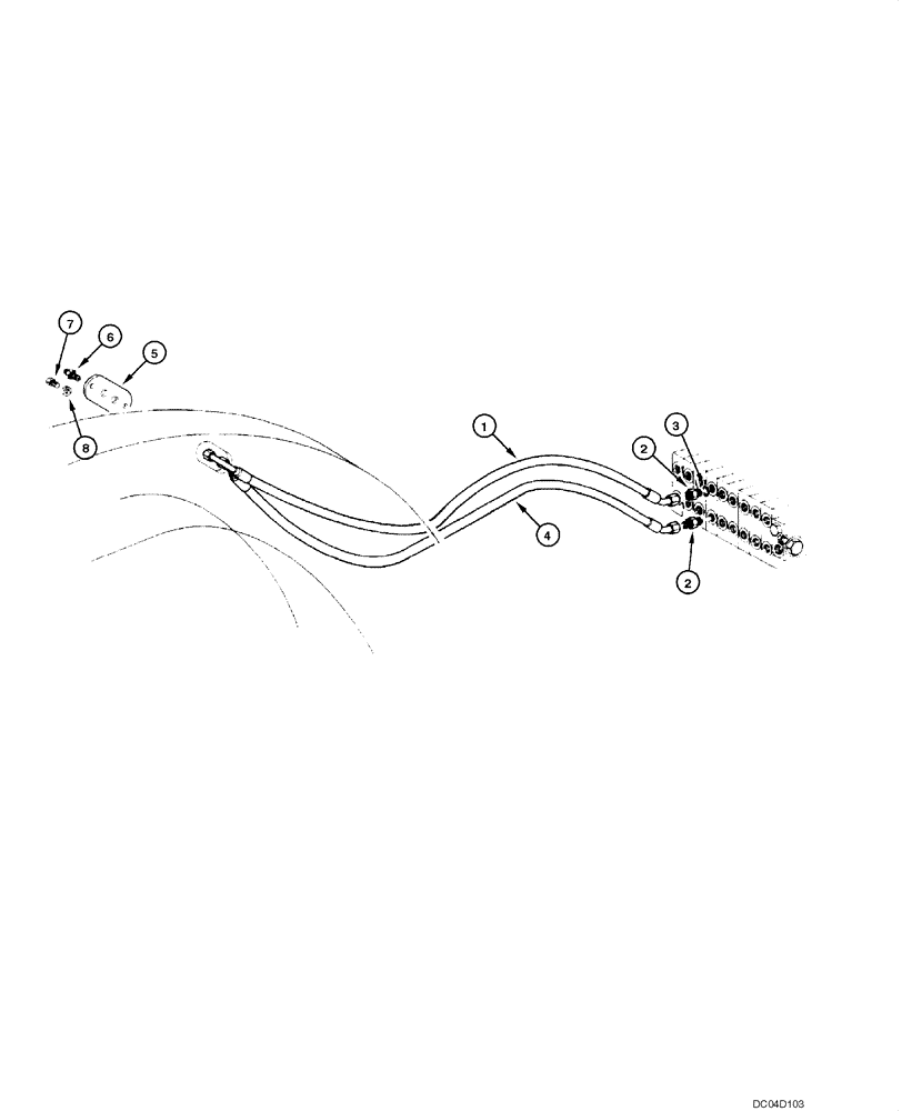 Схема запчастей Case 885 - (08.15[00]) - BLADE HYDRAULIC CIRCUIT - TILT (08) - HYDRAULICS