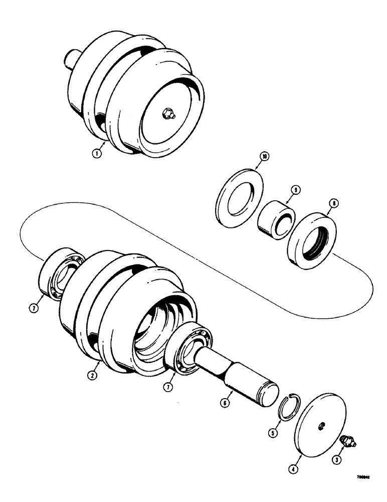 Схема запчастей Case 350B - (132) - D42203 CARRIER ROLLER (04) - UNDERCARRIAGE