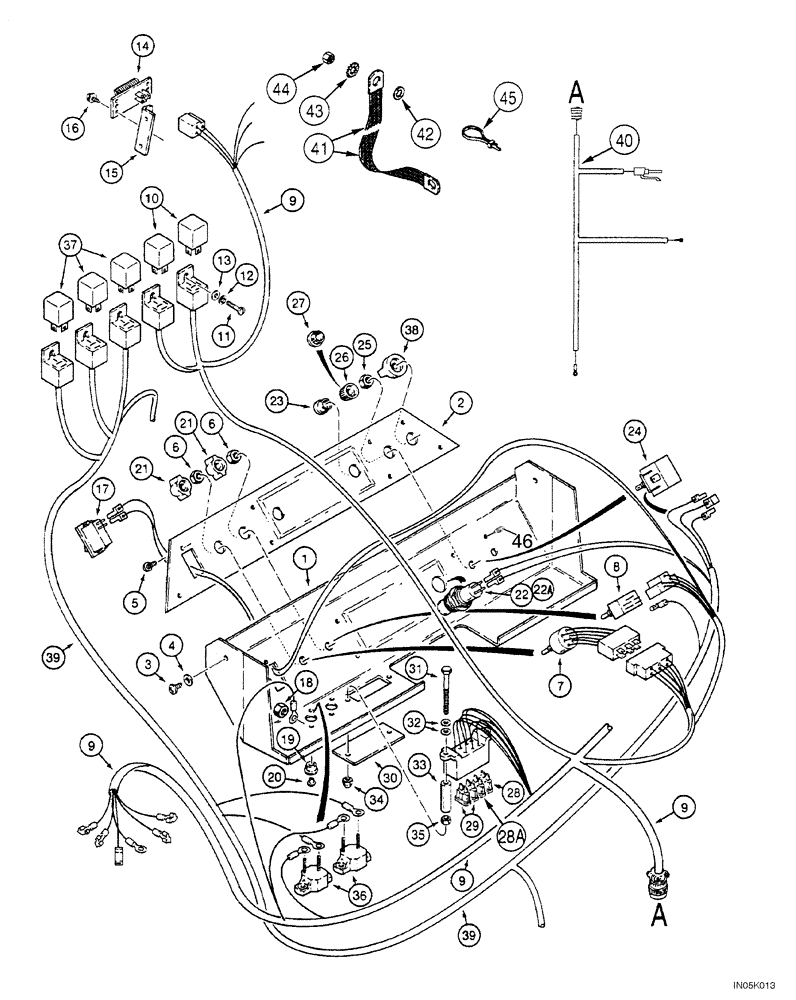 Схема запчастей Case 1150H_IND - (04-16) - HARNESS, CAB - PANEL, CONTROL (04) - ELECTRICAL SYSTEMS