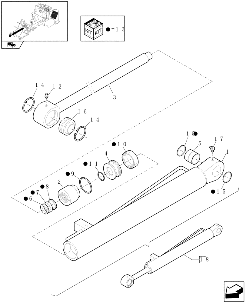 Схема запчастей Case 21E - (1.88.01[01]) - LIFTING CYLINDER (09) - LOADER/BACKHOE