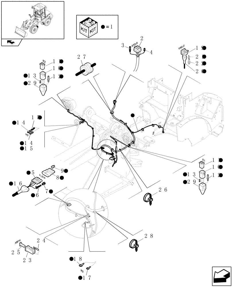 Схема запчастей Case 221E - (1.75.4) - FRONT FRAME HARNESS (06) - ELECTRICAL SYSTEMS