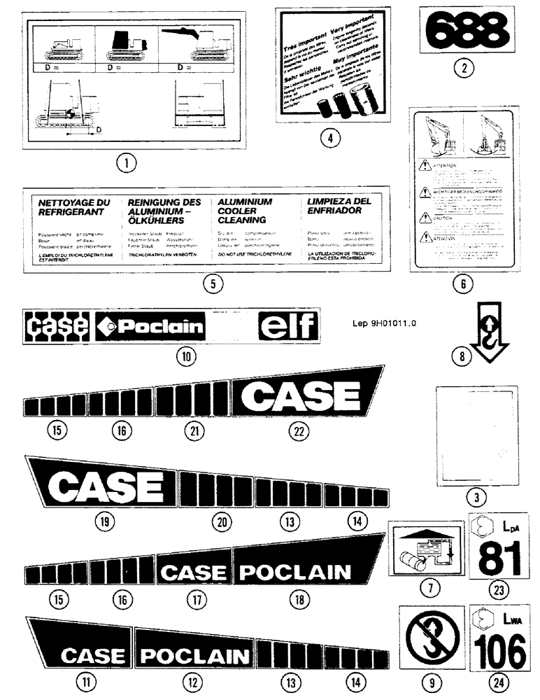 Схема запчастей Case 688C - (9H-02) - ADHESIVES (05.1) - UPPERSTRUCTURE CHASSIS/ATTACHMENTS