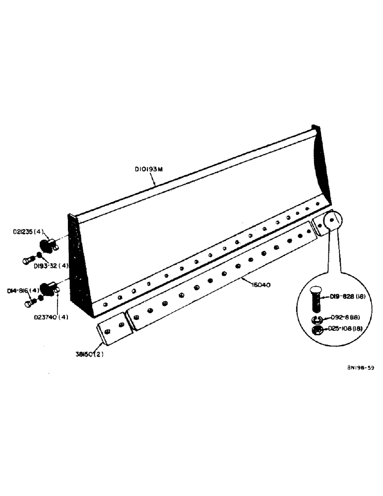 Схема запчастей Case UTILITY - (39) - BULL DOZER BLADE ATTACHMENT 