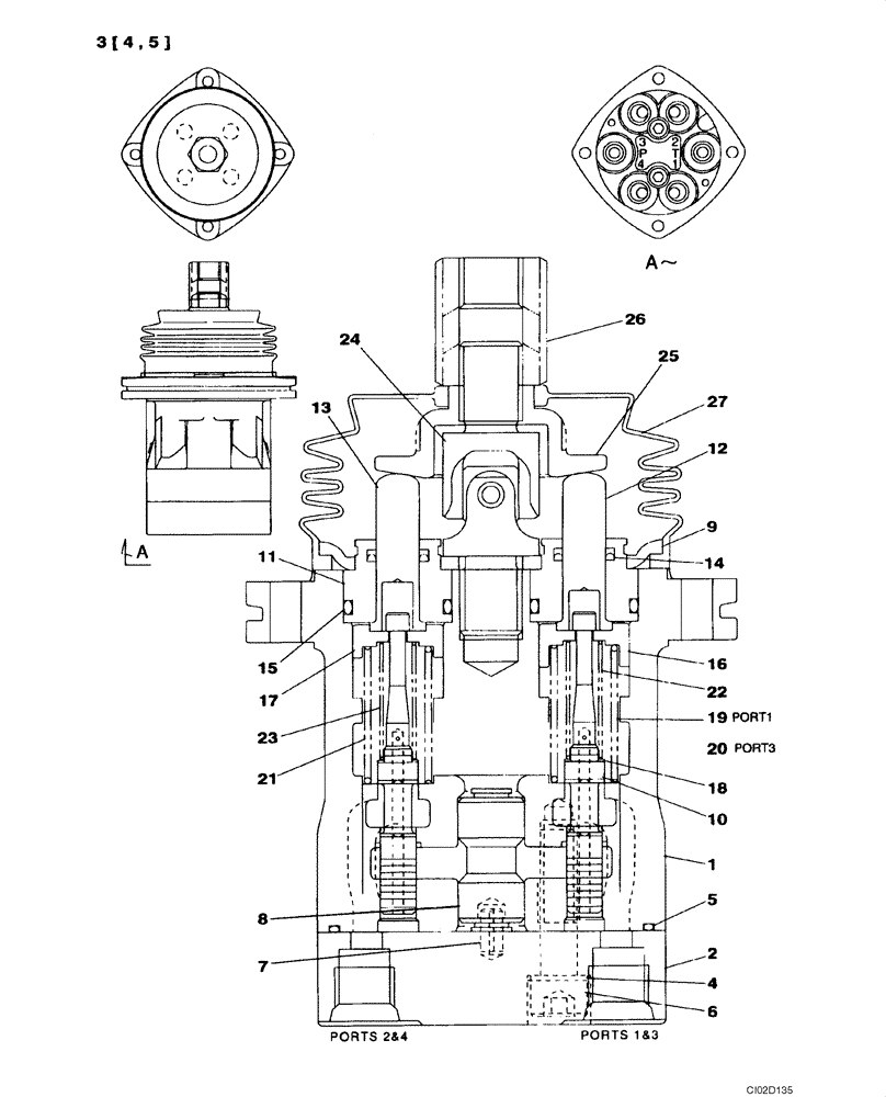 Схема запчастей Case CX135SR - (08-099) - VALVE ASSY - HAND CONTROL (08) - HYDRAULICS