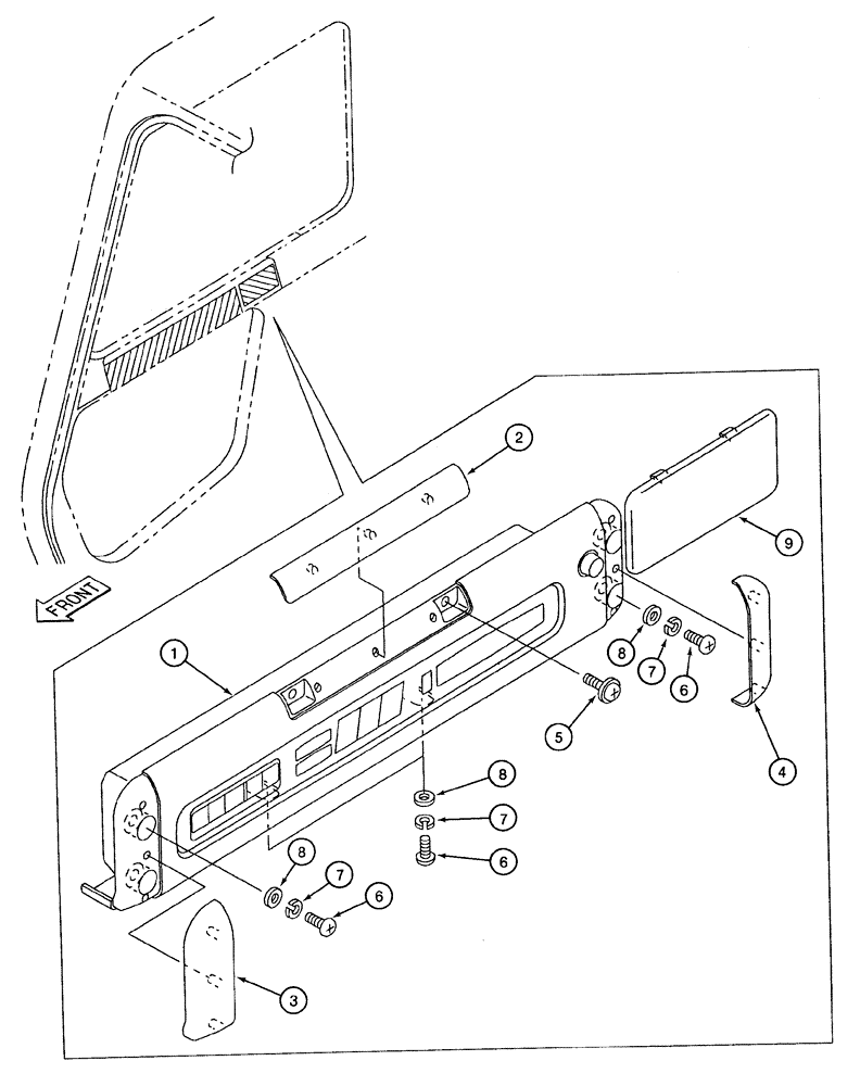 Схема запчастей Case 9050B - (4-16) - INSTRUMENT CLUSTER AND MOUNTING (04) - ELECTRICAL SYSTEMS