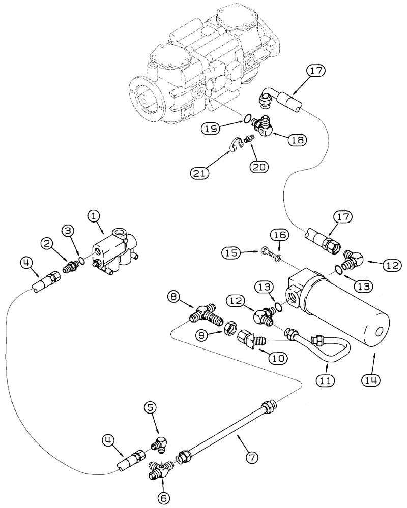 Схема запчастей Case 460 - (8-016) - BASIC HYDRAULIC CIRCUIT, RETURN FILTER HYDRAULIC CIRCUIT (08) - HYDRAULICS